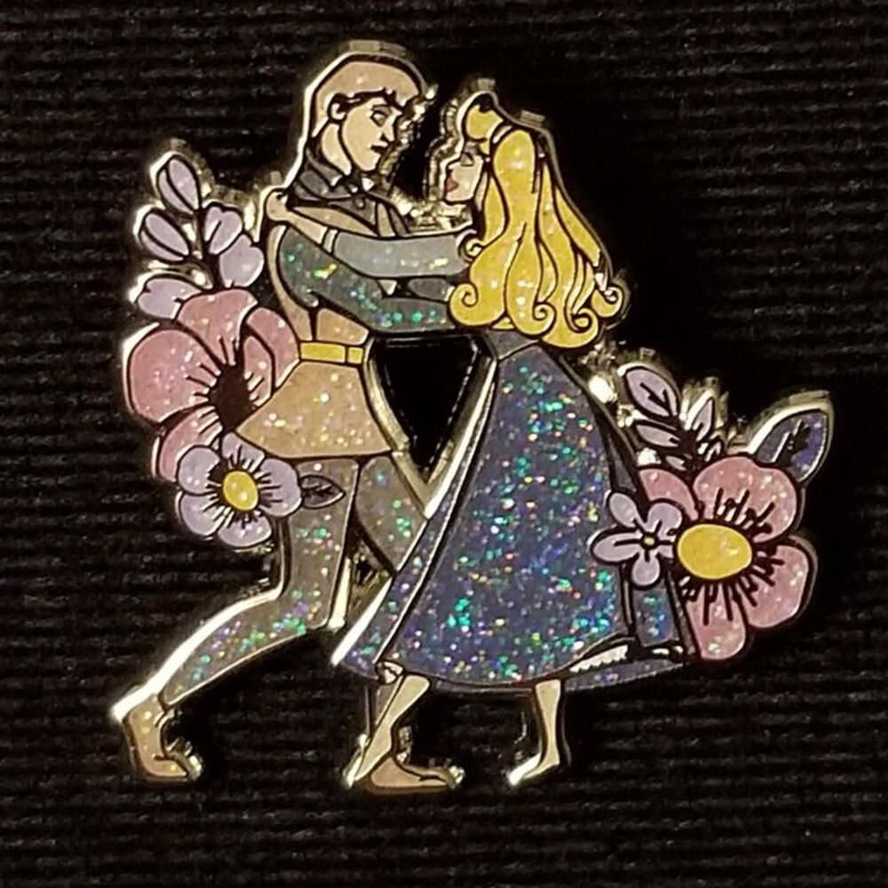 Disney Sleeping Beauty Pin CHASER Glitter Floral Mystery Loungefly Briar Rose LF